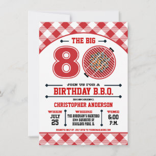 Invitación a la barbacoa de cumpleaños número 80