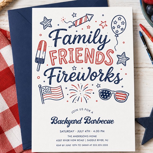 Invitación a la barbacoa de fuegos artificiales de (Subido por el creador)