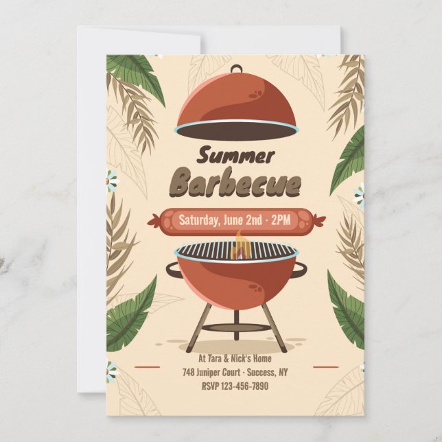 Invitación a la barbacoa de verano (Anverso)