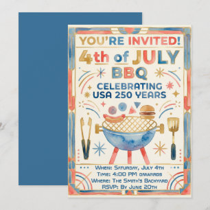 Invitación a la barbacoa del 4 de julio – USA 250 