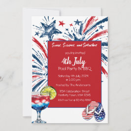 Invitación a la barbacoa del Fiesta de la piscina 