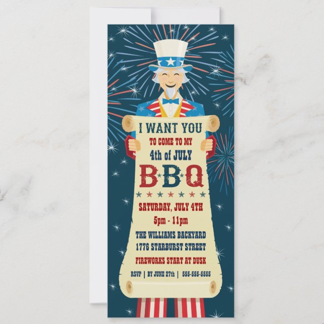 Invitación a la barbacoa del Tío Sam (Anverso)