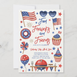 Invitación a la barbacoa editable del 4 de julio