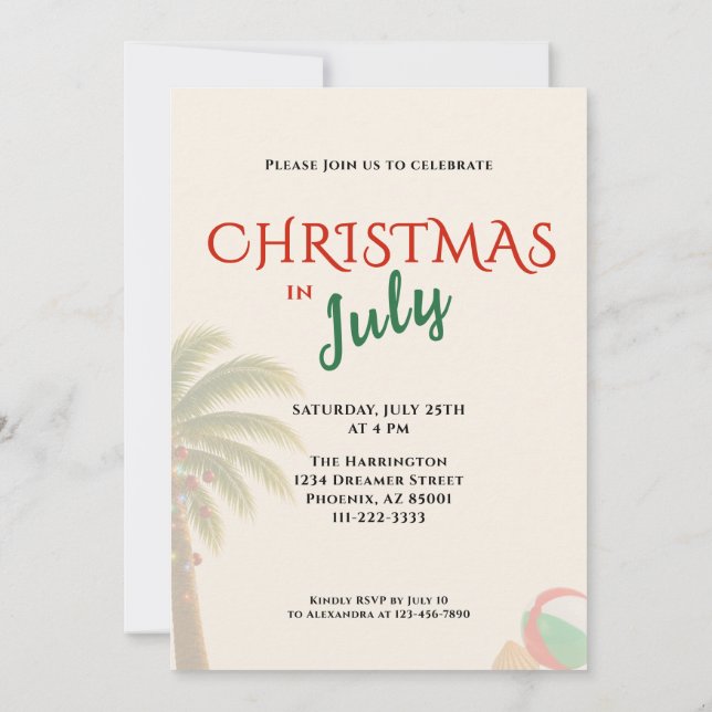 Invitación a la barbacoa familiar de Navidad en ju (Reverso)