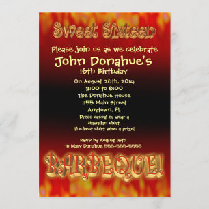 Invitación a la barbacoa Sweet 16