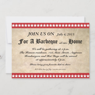Invitación a la Barbeque del 4 de julio