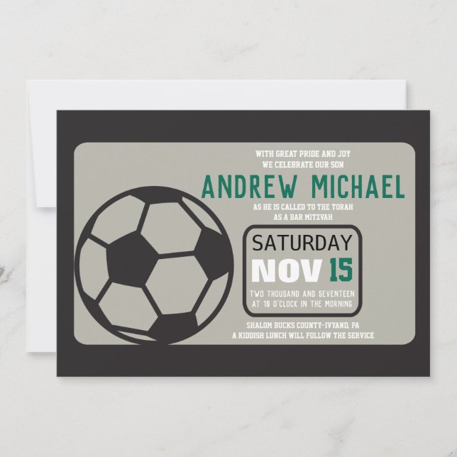Invitación a la barra de SOCCER Mitzvah (Anverso)