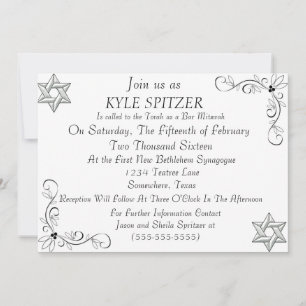 Invitación a la barra formal Mitzvah