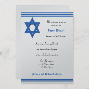 Invitación a la barra Mitzvah - Invitación metálic
