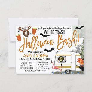 Invitación a la Basura Blanca de Halloween