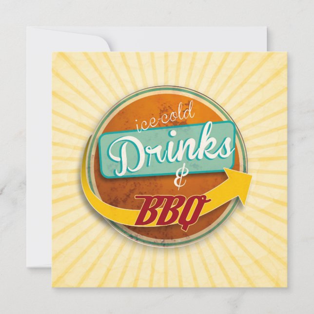 Invitación a LA BBQ en la 50er-Jahre-Style (Anverso)
