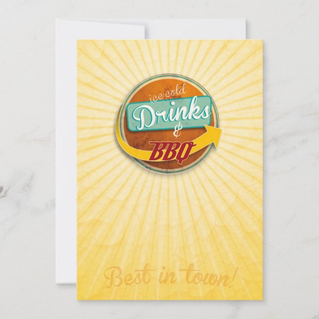 Invitación a LA BBQ en la 50er-Jahre-Style (Anverso)