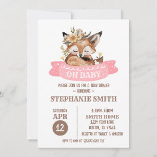 Invitación a la bebé de Fox Baby Shower