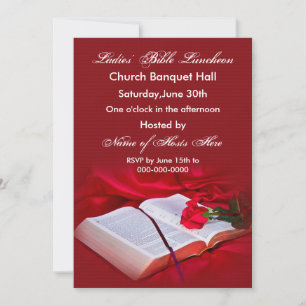 Invitación a la Biblia religiosa (seda roja)