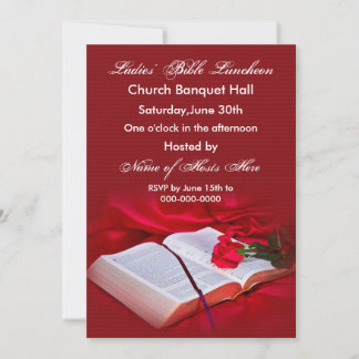 Invitación a la Biblia religiosa (seda roja)