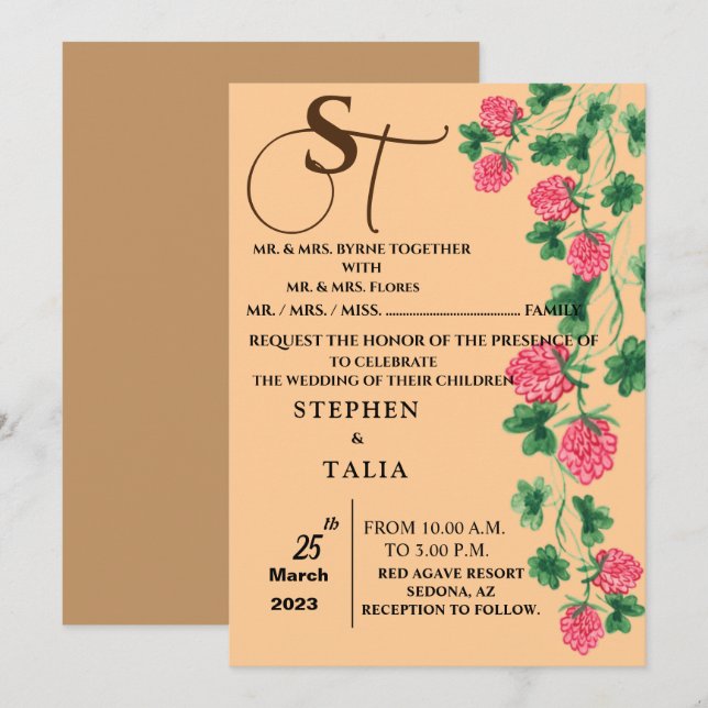 Invitación a la boda (Anverso / Reverso)