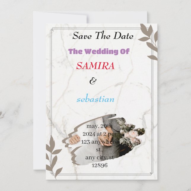 Invitación a la boda (Anverso)