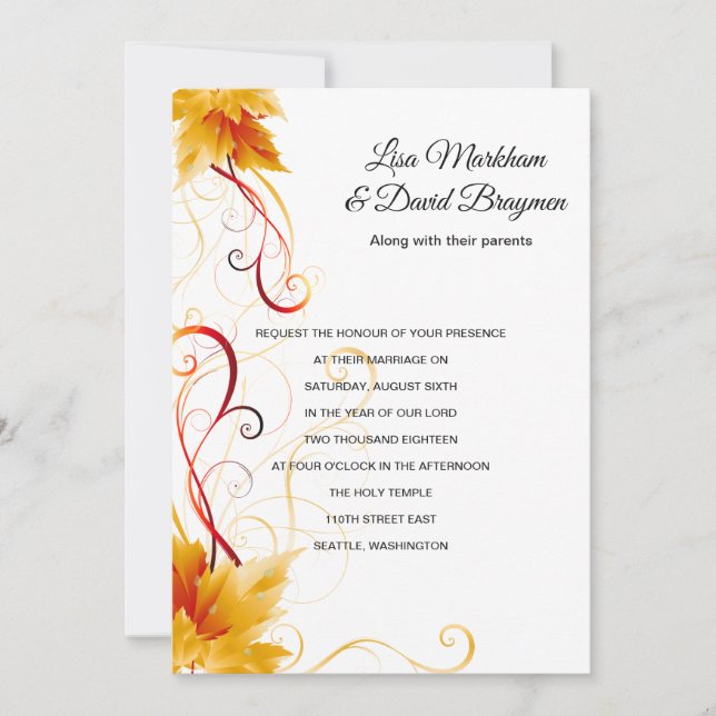 Invitación a la boda (Anverso)