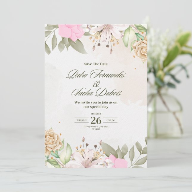 Invitación a la boda (Anverso de pie)