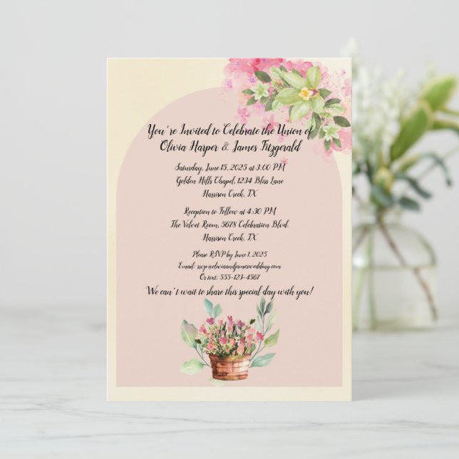 Invitación a la boda (Anverso de pie)