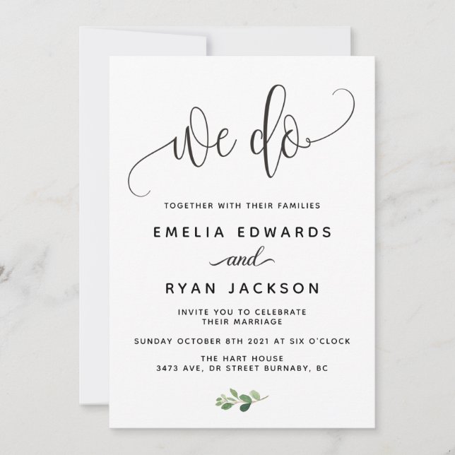 Invitación a la boda (Anverso)
