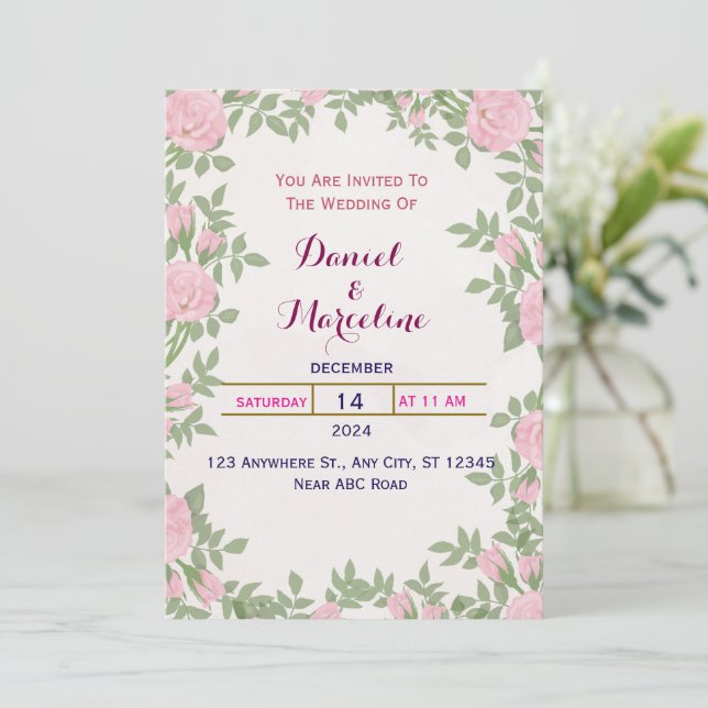 Invitación a la boda (Anverso de pie)