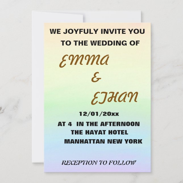 Invitación a la boda (Anverso)