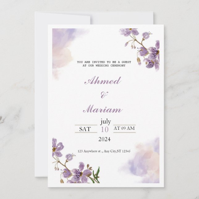 Invitación a la boda (Anverso)