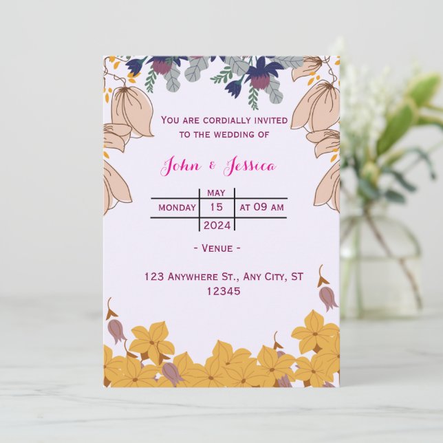 Invitación a la boda (Anverso de pie)