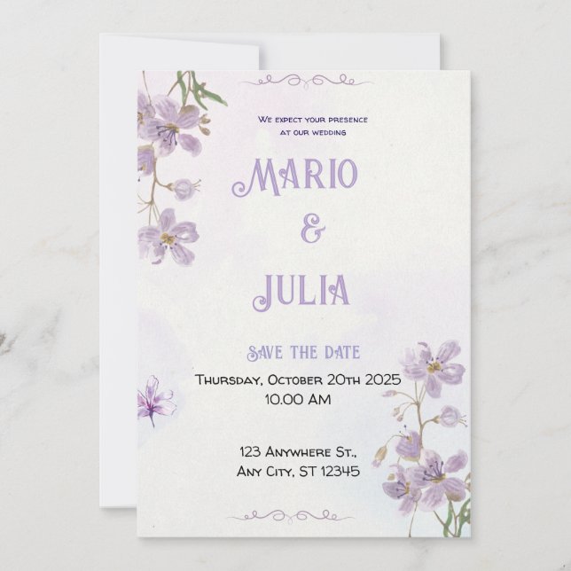 Invitación a la boda (Anverso)