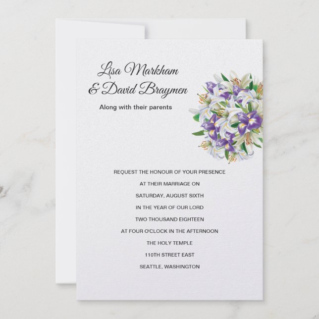 Invitación a la boda (Anverso)