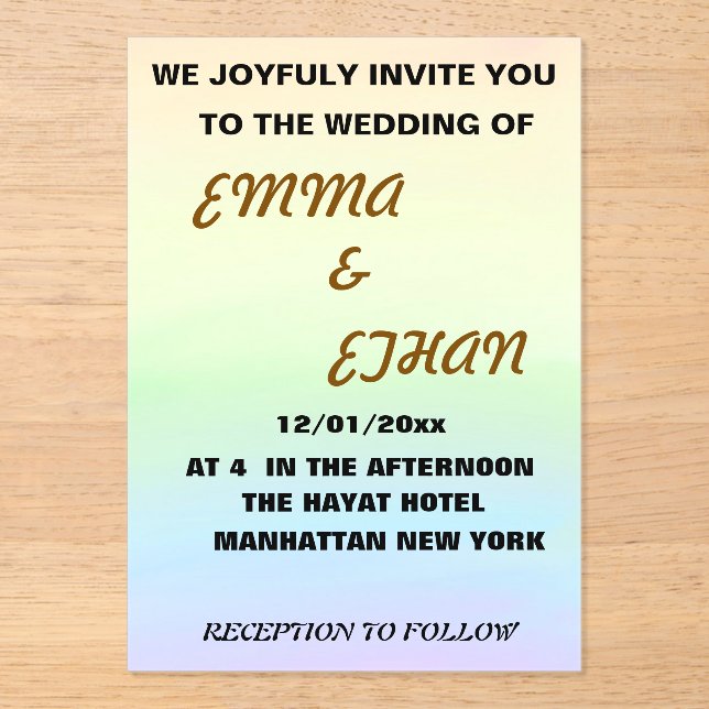 Invitación a la boda (Anverso)