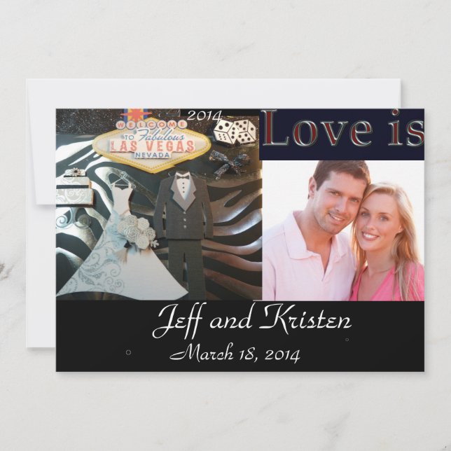 Invitación a la boda 2014 en Las Vegas (Anverso)