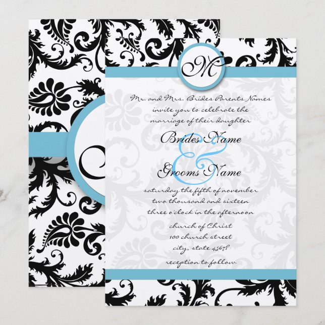 Invitación a la boda 5 x 7 para nadadores de damas (Anverso / Reverso)