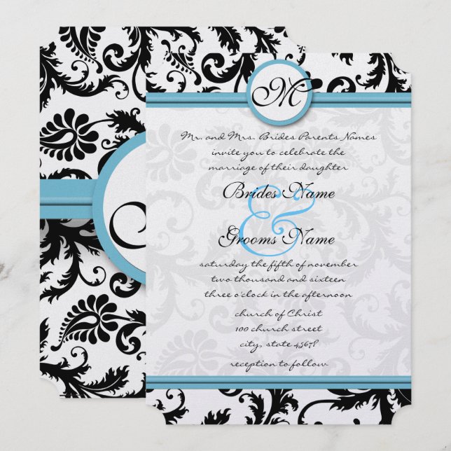 Invitación a la boda 5 x 7 para nadadores de damas (Anverso / Reverso)