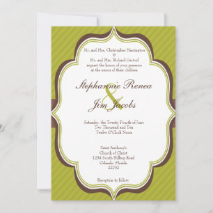 Invitación a la boda 5x7 Banda moderna verde marró