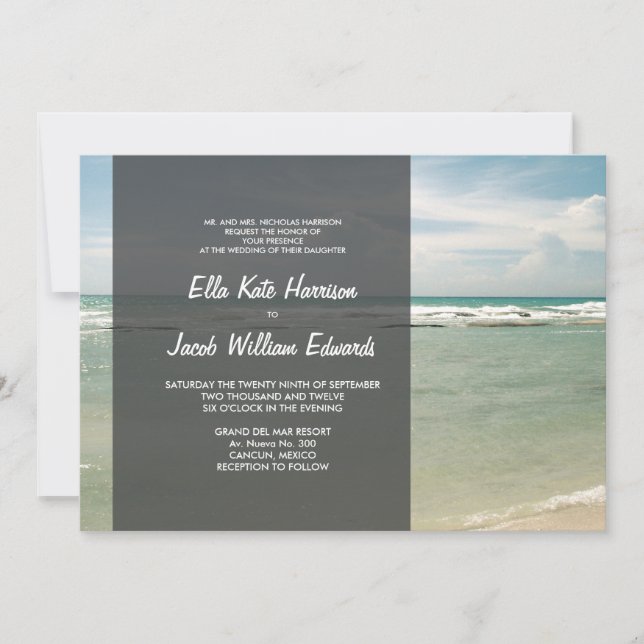 Invitación a la boda 5x7 // Colección de playa mod (Anverso)