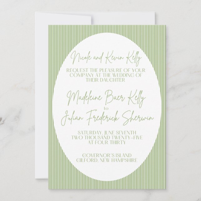 Invitación a la boda a rayas! (Anverso)
