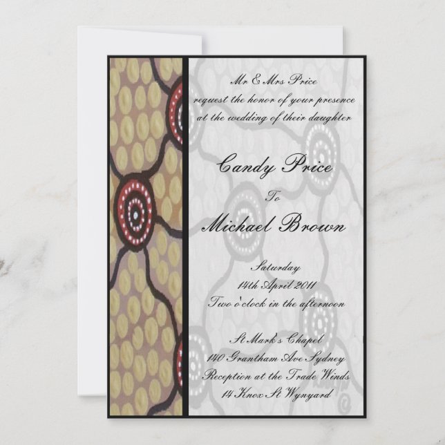 Invitación a la boda aborigen Eora (Anverso)