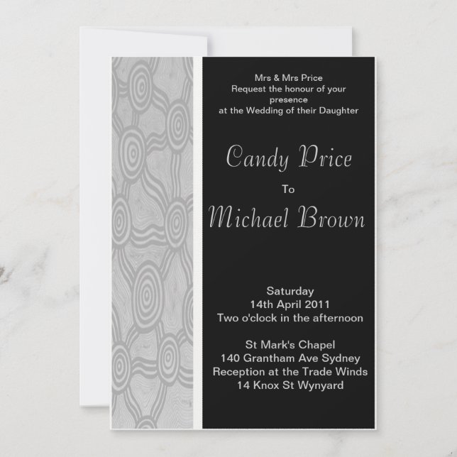 Invitación a la boda aborigen Soñando el invierno (Anverso)