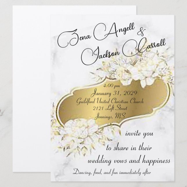 Invitación a la boda acogedora e invitante (Anverso / Reverso)