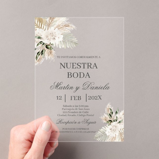 Invitación a la boda acrílica (Insitu (portátil))