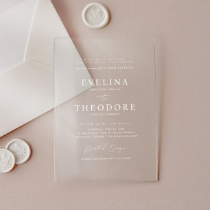 Invitación a la boda acrílica con retrato formal P