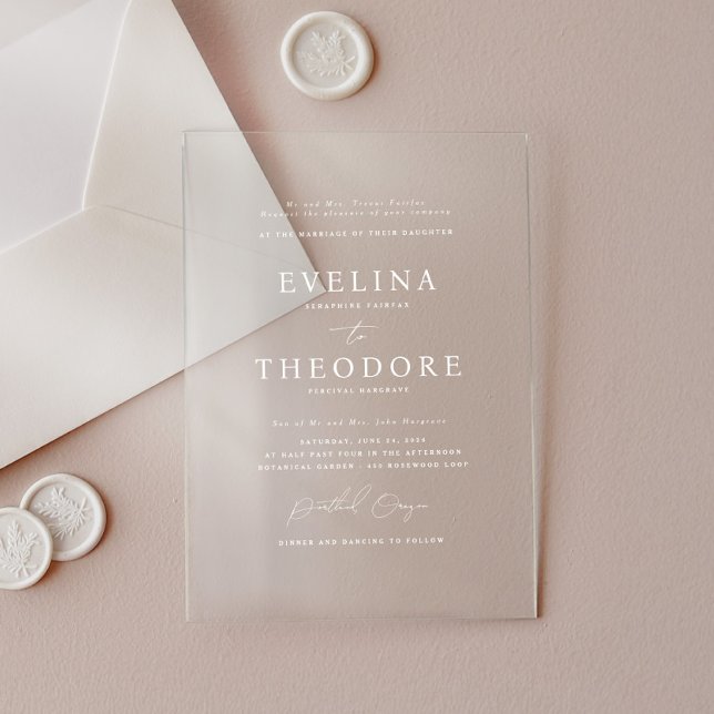 Invitación a la boda acrílica con retrato formal P (Subido por el creador)