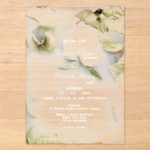 Invitación a la boda acrílica con Rosa Petal Frost