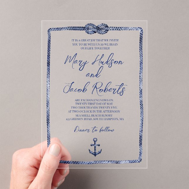 Invitación a la boda acrílica costera (Insitu (portátil))