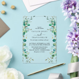 Invitación a la boda acrílica de Emerald Woodland