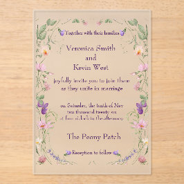 Invitación a la boda acrílica de Flor Silvestre Es