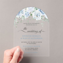 Invitación a la boda acrílica de Rosas de color az