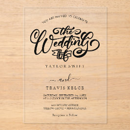 Invitación a la boda acrílica del Boho moderno neg